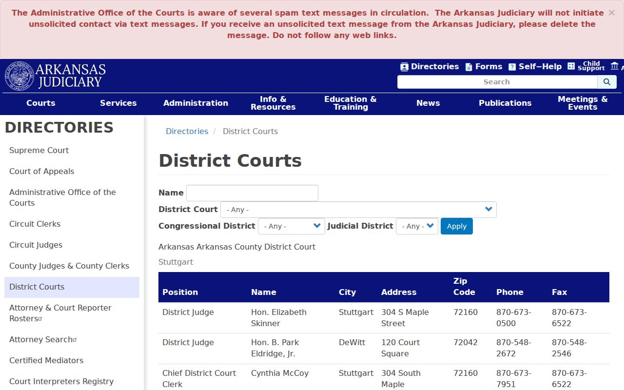 Poinsett County District Court clerk directory for civil court dockets