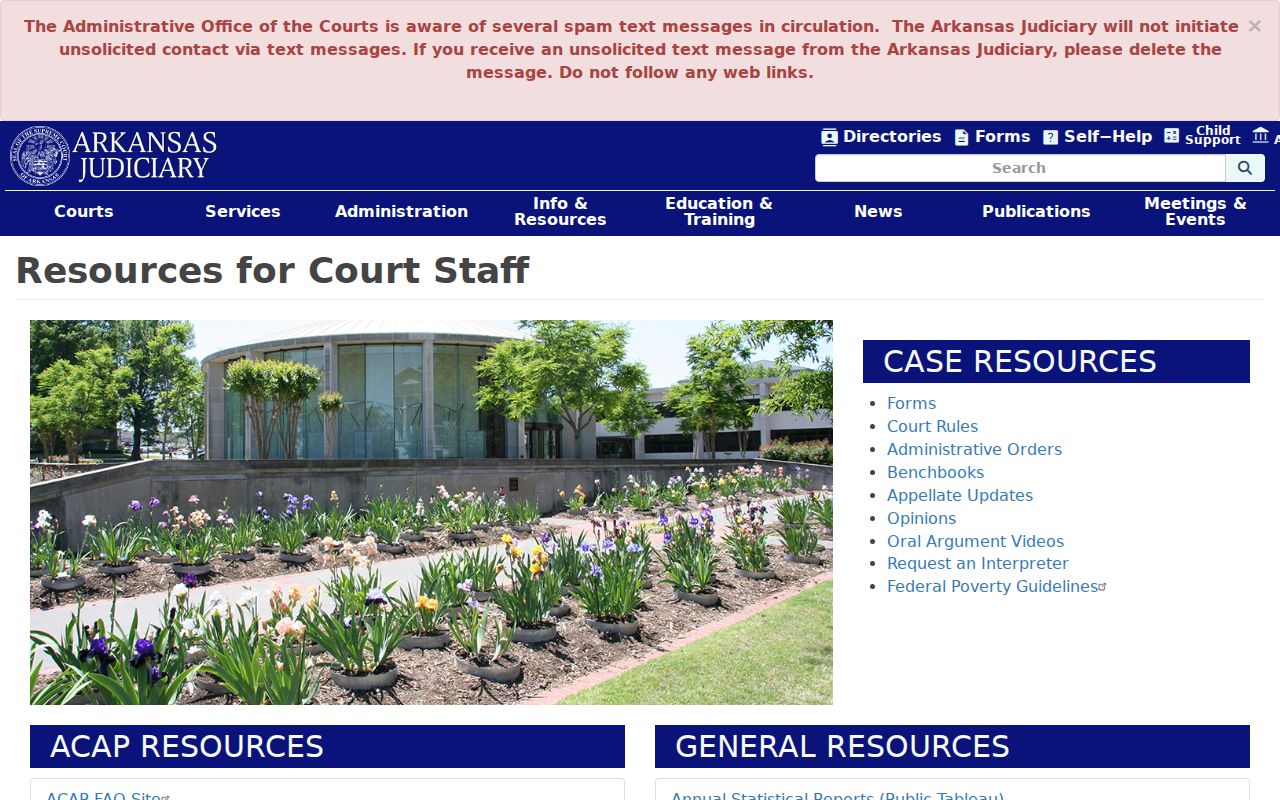 Arkansas Judiciary court staff resources for Lepanto court records